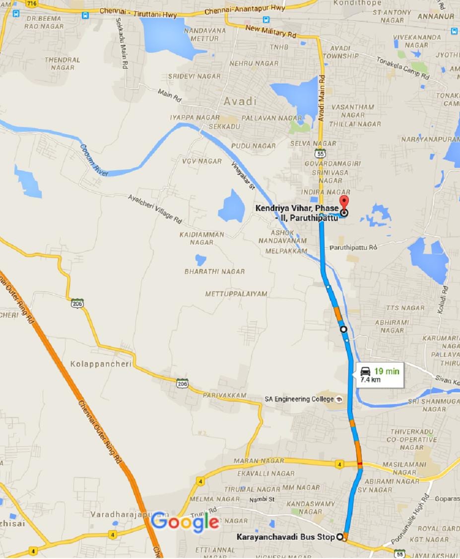 Chennai Avadi mapa