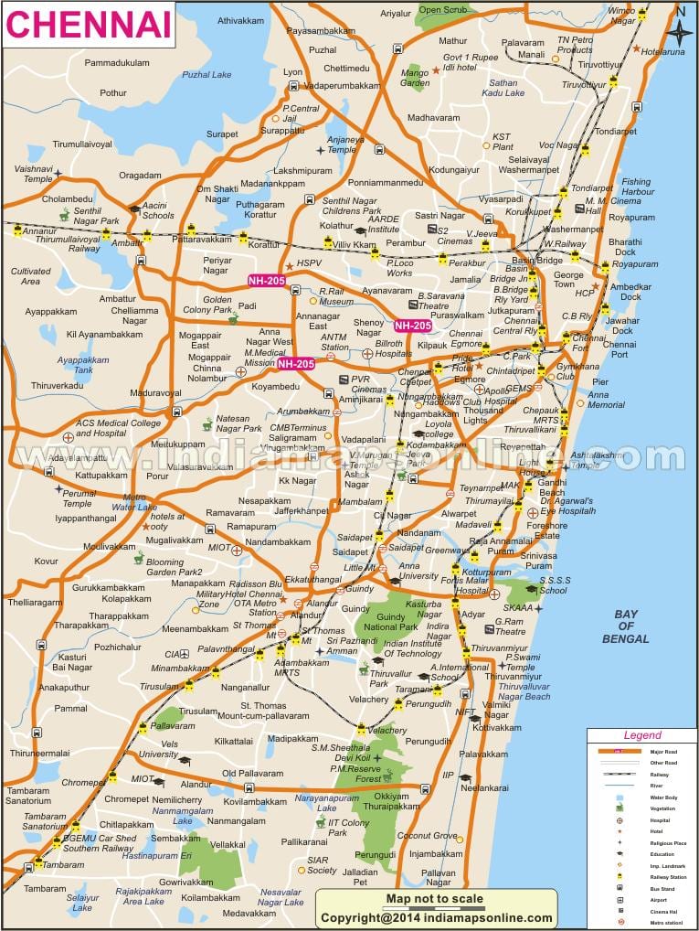 Chennai mapa completo