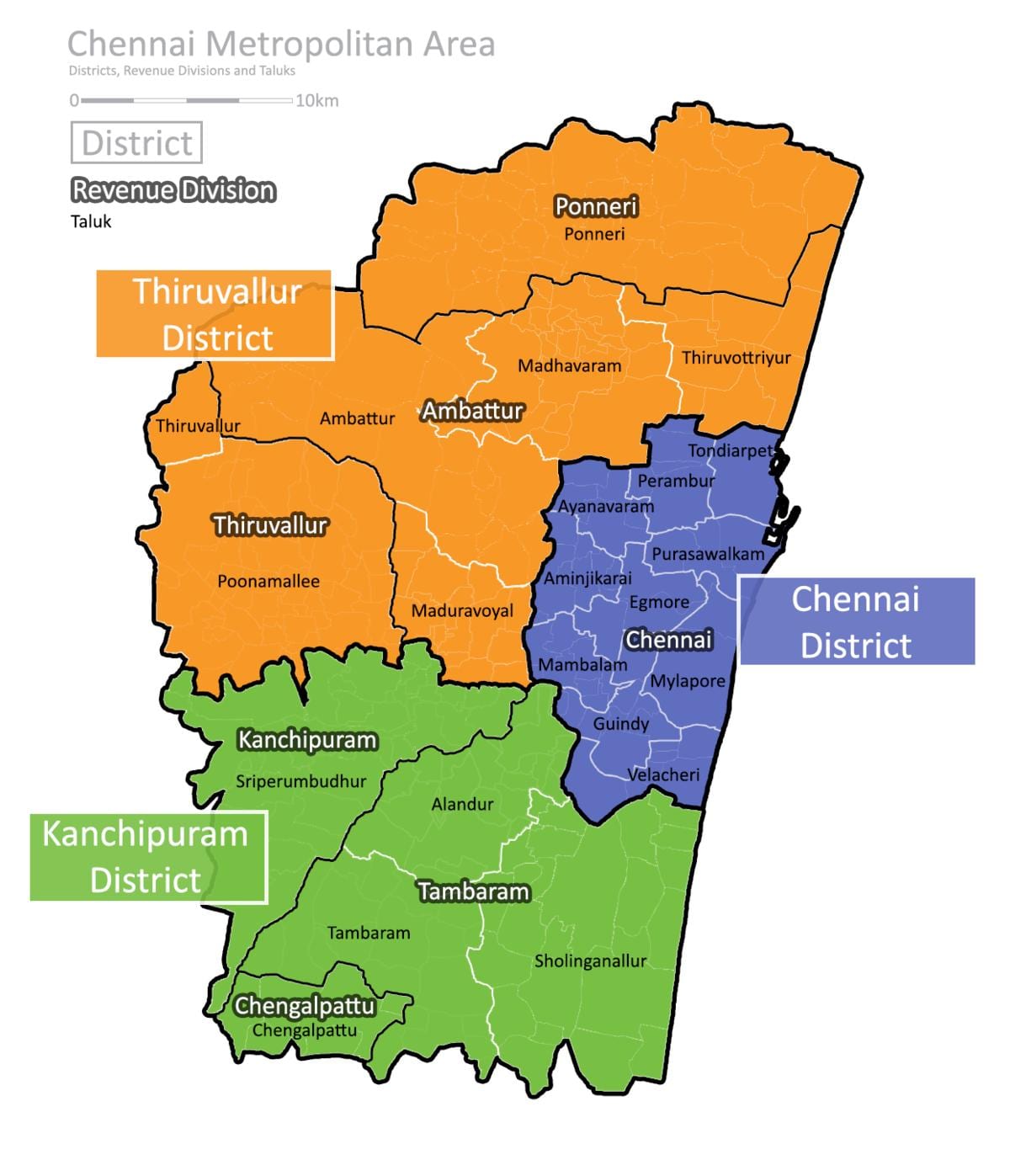 mapa de ubicación de Chennai