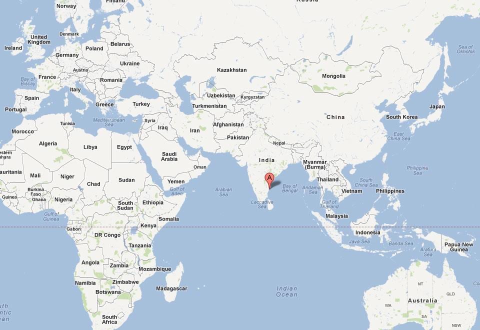Chennai en el mapa del mundo