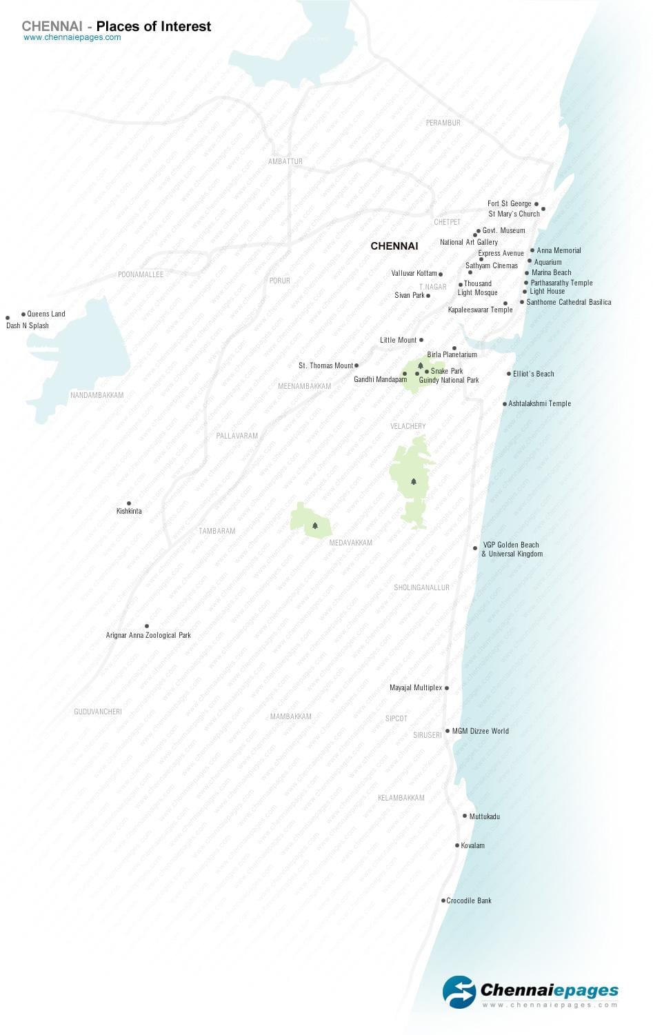 Chennai marina beach mapa