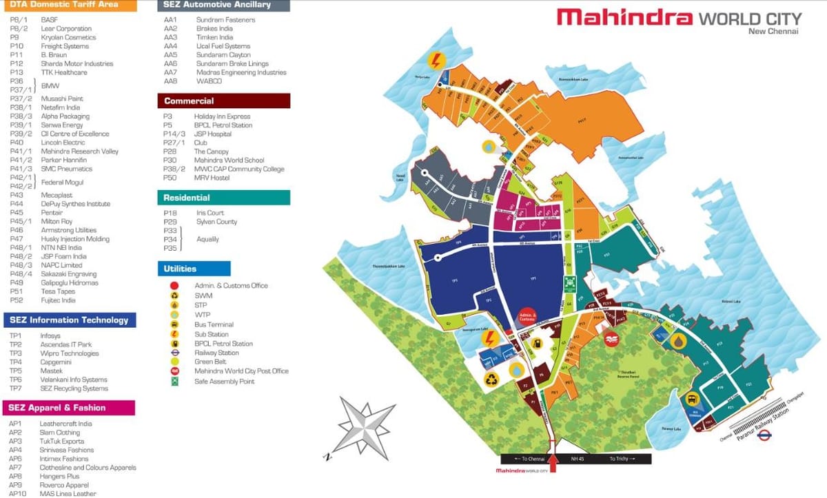 mapa de Mahindra de la ciudad de Chennai