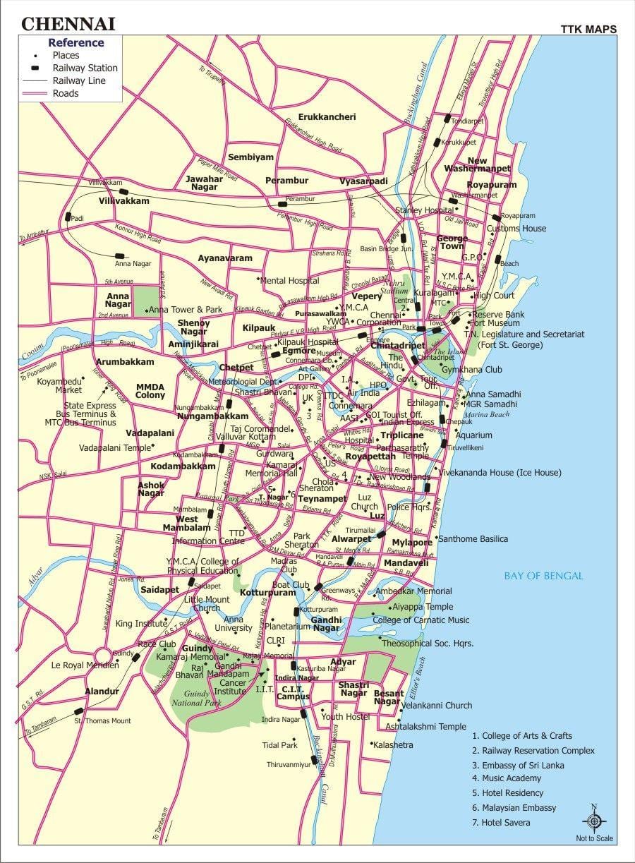 Chennai en el mapa