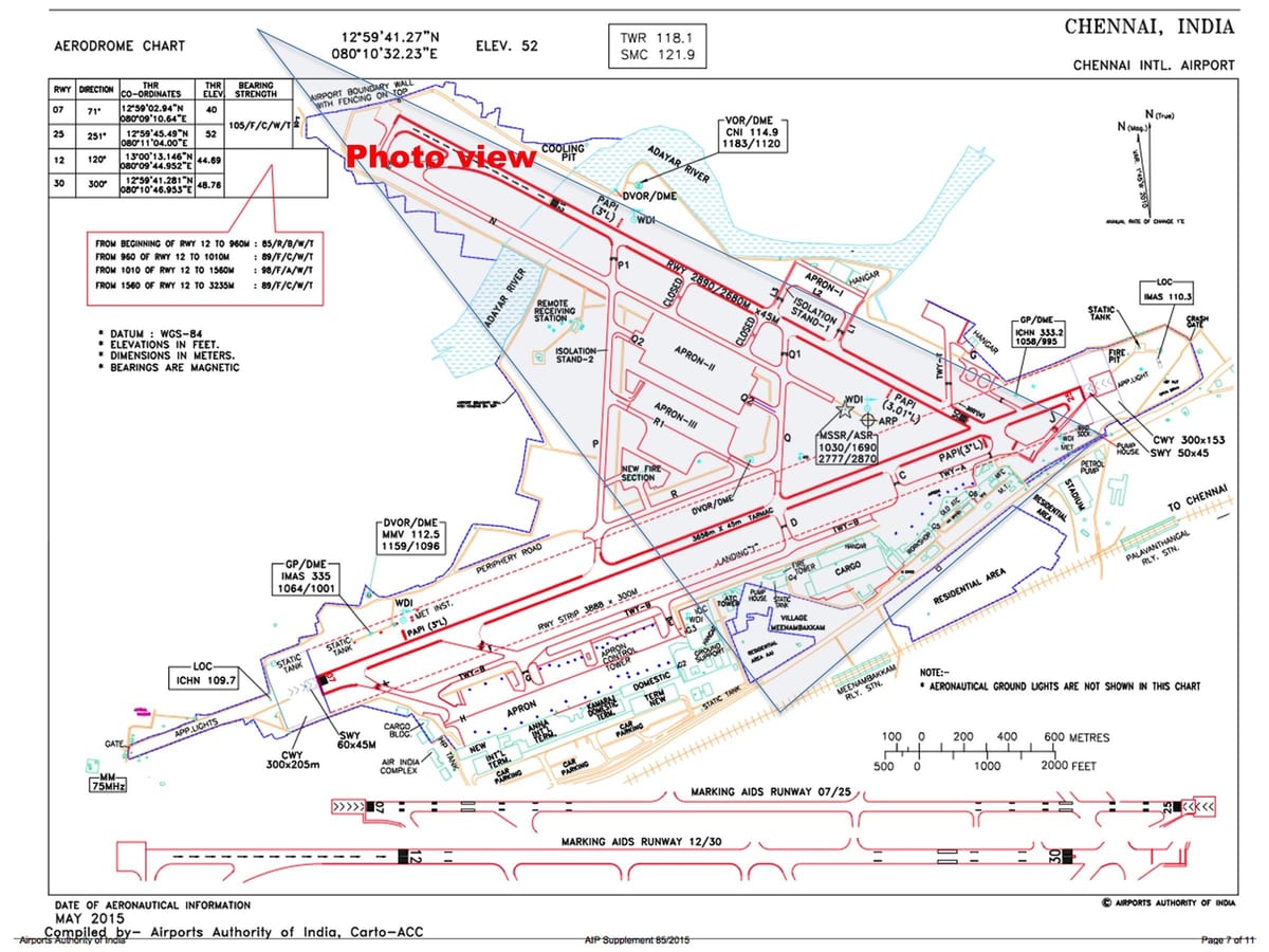 El aeropuerto internacional de madras mapa