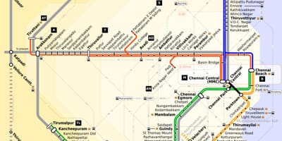 Central de Chennai mapa