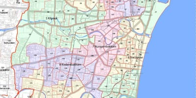 Mayor Chennai corporación mapa