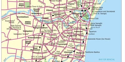 Mapa de carreteras de Chennai
