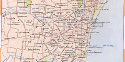 Mapa de la ruta de Chennai