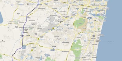 Mapa de la ruta Chennai