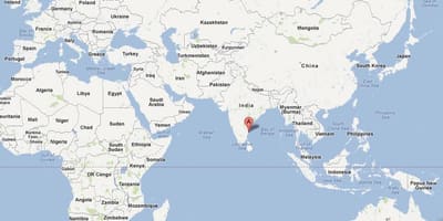 Chennai en el mapa del mundo
