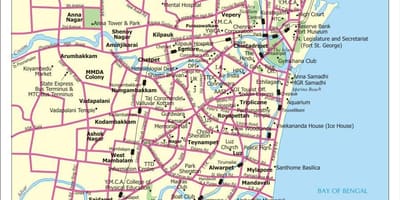 Mapa de la ciudad de Chennai