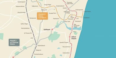 Metro rail Chennai mapa de ruta de la fase 2