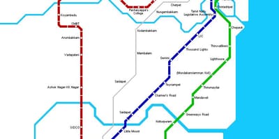 Chennai estaciones de metro mapa