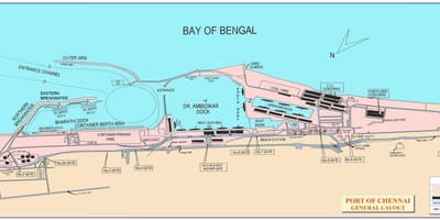 Mapa de puerto de Chennai