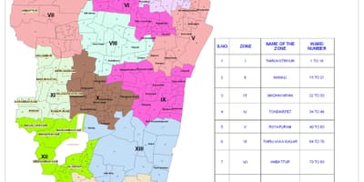 Chennai corporación ward mapa
