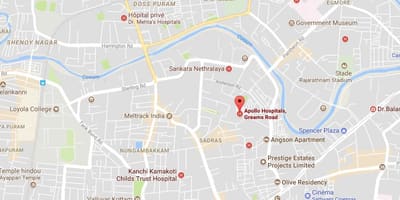 Hospital Apollo Chennai Greams mapa de carreteras
